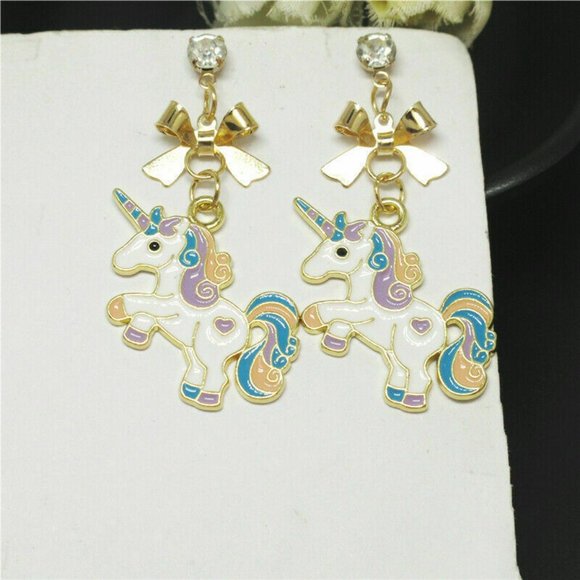 NWT Betsey Johnson Rainbow Unicorn Earrings - Picture 6 of 8